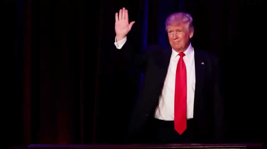 Illustration pour la vidéo Donald Trump essaie ses nouveaux habits de président