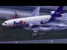 FedEx plane catches fire in Florida