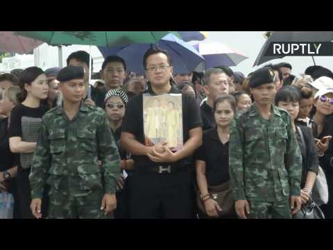 Mourners Weep at Funeral Procession of Late King of Thailand Bhumibol Adulyadej