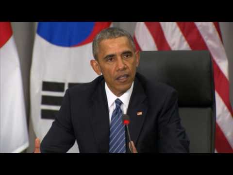 U.S., South Korea, Japan pledge security cooperation