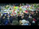 Singer Johnny Hallyday visits makeshift Brussels memorial