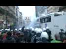 Police push back protesters in Brussels