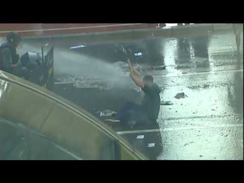 Police clear protesters from central Sao Paulo