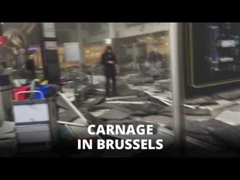 Brussels attack: Eyewitness footage of airport attack