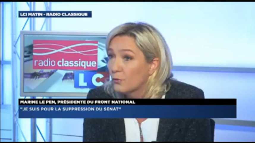 Illustration pour la vidéo Marine Le Pen: "En  France, interdire une parole, ça s'appelle de la censure"