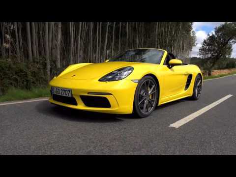 Porsche 718 Boxster S in Racing Yellow Driving Video | AutoMotoTV