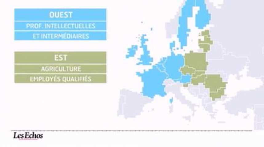 Illustration pour la vidéo L'infographie du jour : Emploi, l'Europe se transforme