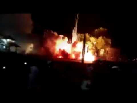 Video of deadly fireworks explosions at Indian temple