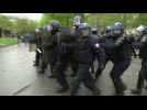French labor protests turns violent even as they dwindle