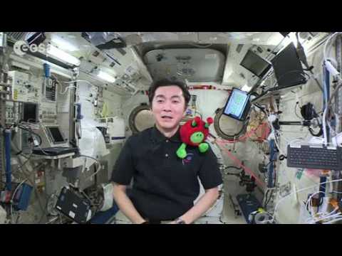 Japanese astronaut Kimiya Yui shows the world how astronauts brush their teeth