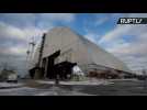 Timelapse of 'NSC' Cover Moving Into Position Over Chernobyl Reactor