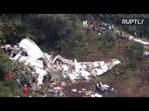 Emergency Teams Search Wreckage of Colombia Plane Crash