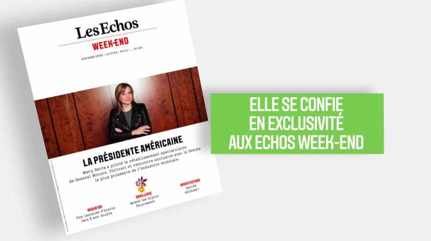 Illustration pour la vidéo Les Echos Week-End : Mary Barra, la présidente américaine