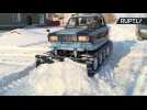 Man Creates 'Soviet Snowplough' from Classic Lada Car Chassis