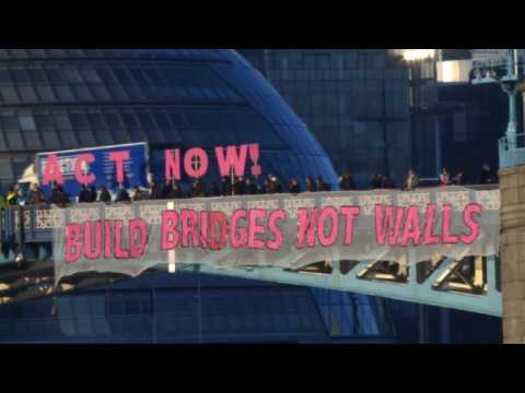'Build Bridges Not Walls' message to Trump from London activists