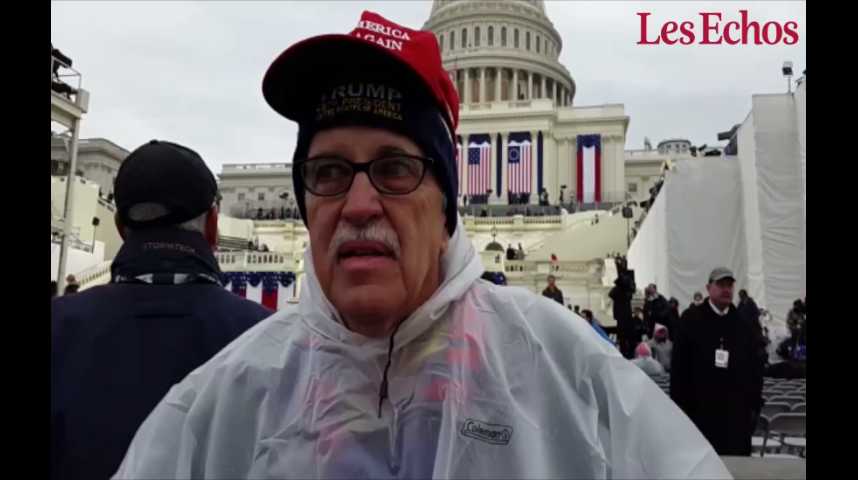 Illustration pour la vidéo A Washington, les supporters de Trump sont venus voir "celui qui dit les choses comme elles sont"