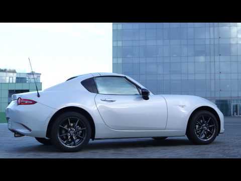 Mazda MX-5 RF in Ceramic White Exterior Design in Barcelona Trailer | AutoMotoTV