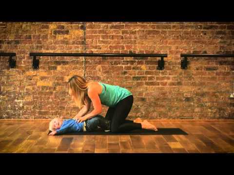 New mum exercises with baby - the plank