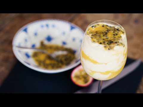 10-minute mango and passionfruit syllabub recipe