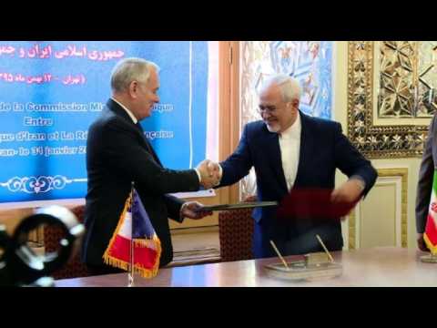 French FM meets Iranian counterpart Zarif on visit to Tehran