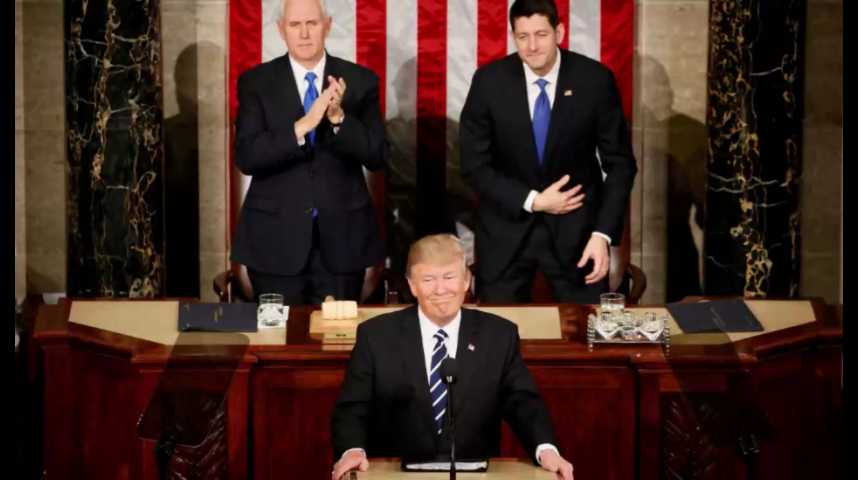 Illustration pour la vidéo Devant le Congrès, Donald Trump endosse une stature plus présidentielle