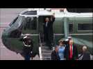 Obama waves goodbye after Trump inaguration