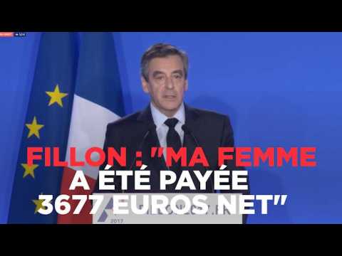 Fillon : "Ma femme a été payée 3.677 euros net par mois"