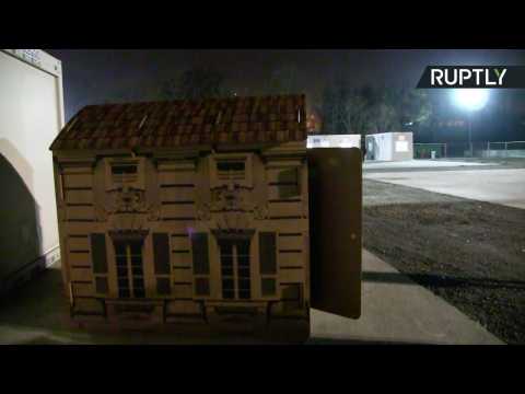 Artist Puts Up Cardboard Popup Houses for Milan’s Homeless