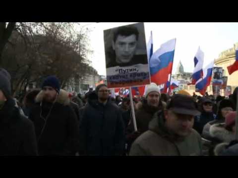 Thousands march in Moscow two years after Putin foe killed