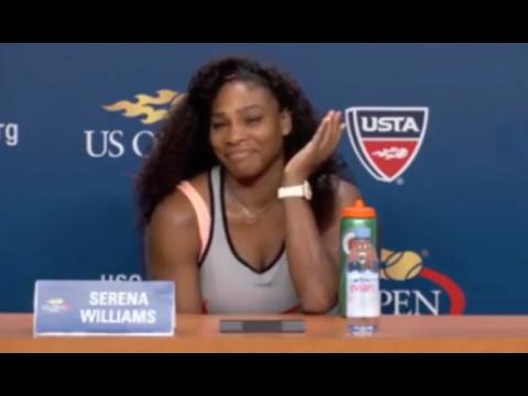 Serena Williams tackles a journalist criticizing him not to smile