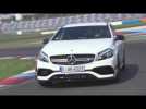 The new Mercedes-AMG A 45 4MATIC Jupiter Red - Racetrack Exterior Design Trailer | AutoMotoTV