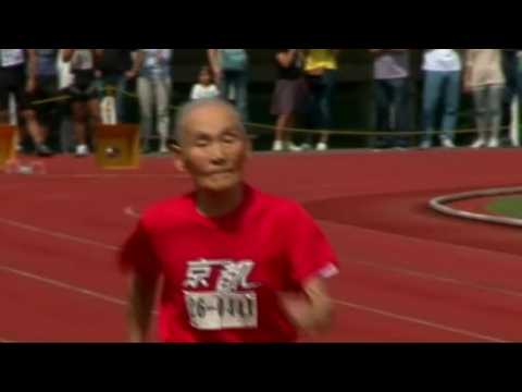Japanese centenarian breaks own world record as oldest competitive sprinter
