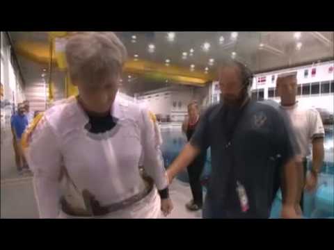 NASA  astronaut Peggy Whitson suits up for training