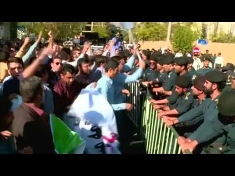 Iranians protest against haj stampede outside Saudi embassy