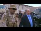 Hadi meets Yemeni officials, visits Saudi military base in Aden
