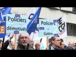 Manifestation de policiers devant le Palais de justice de Lille