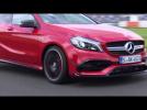 The new Mercedes-AMG A 45 4MATIC Jupiter Red - Racetrack Driving Video | AutoMotoTV