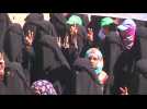 Pro-Houthi women protest against airstrikes