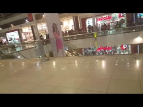 Shoppers flee in Santiago as the Chile earthquake hits