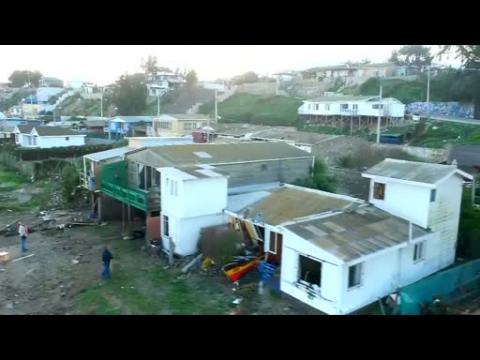 Drone brings bird's-eye view of Chile quake damage