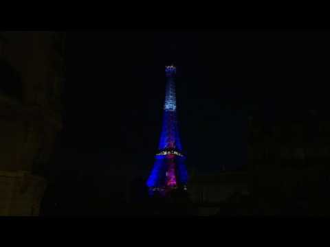 Euro 2016: Eiffel Tower red white and blue despite France defeat