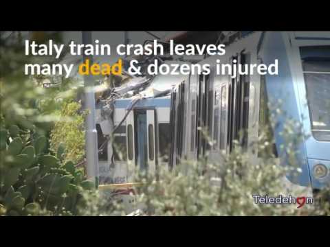 Train crash in southern Italy kills at least 20 people
