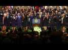 Obama, Bush, Biden join together in song at Dallas memorial