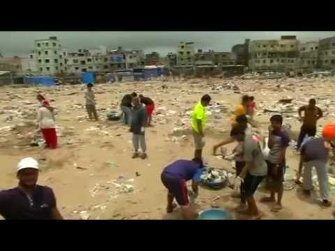 Mumbai residents remove millions of tons of beach trash