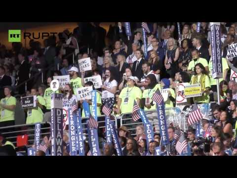 Sanders Supporters Protest in During Final Day of DNC