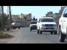 Humanitarian aid arrives in Syria's Deraa province - amateur video
