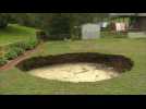 Australian couple find sinkhole in backyard