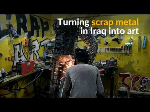 Iraqi artist creates sculptures out of scrap metal