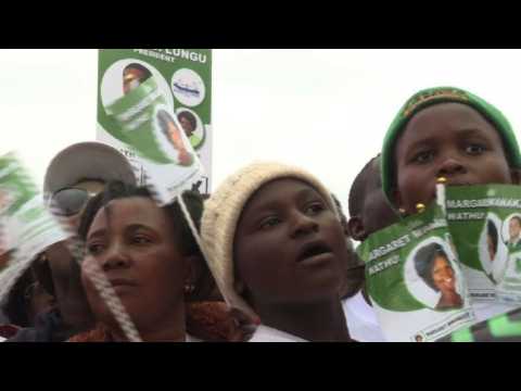 Supporters of Zambian president hold rally ahead of vote