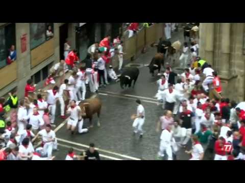 American man gored in leg during bull run in Pamplona